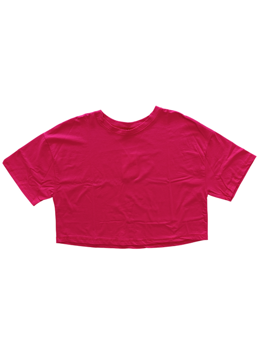 T-SHIRT CROP FUXIA