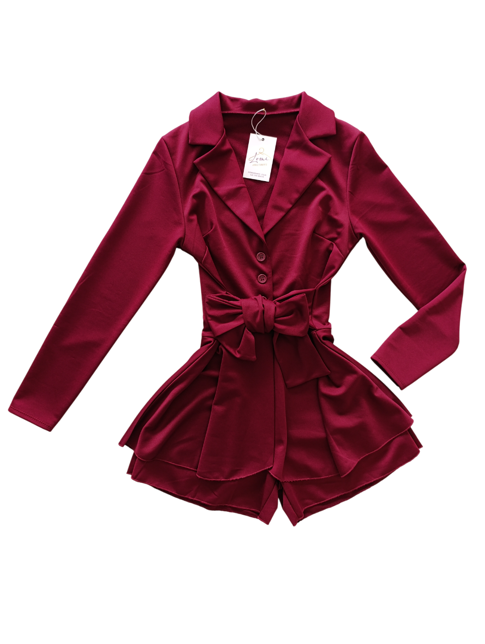 ABITO PANTALONCINO BORDEAUX